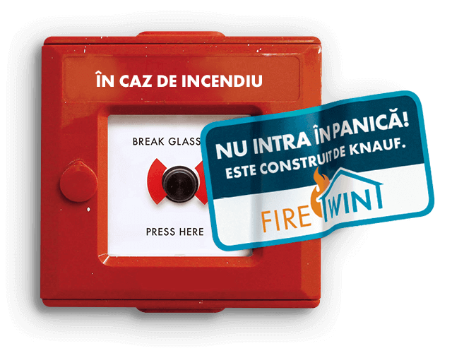 Pentru construcții <br />
rezistente la foc<br />
ai încredere în Knauf!<br />
